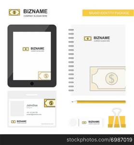 Dollar Business Logo, Tab App, Diary PVC Employee Card and USB Brand Stationary Package Design Vector Template