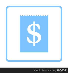 Dollar Calendar Icon. Blue Frame Design. Vector Illustration.