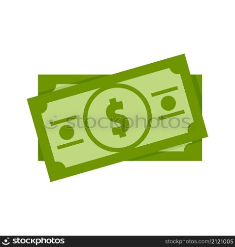 Dollar cash icon. Flat illustration of dollar cash vector icon isolated on white background. Dollar cash icon flat isolated vector