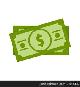 Dollar cash icon. Flat illustration of dollar cash vector icon isolated on white background. Dollar cash icon flat isolated vector