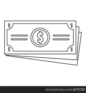 Dollar cash icon. Outline illustration of dollar cash vector icon for web. Dollar cash icon, outline style.