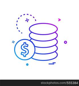 dollar coin currency icon vector design