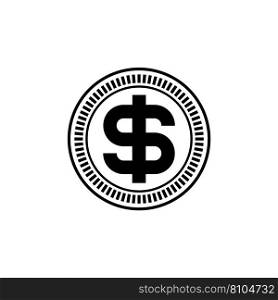 Dollar coin icon Royalty Free Vector Image
