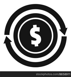 Dollar coin icon simple vector. Send money. Cash payment. Dollar coin icon simple vector. Send money