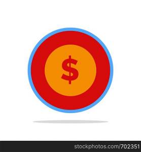 Dollar Coin, Logistic, Global Abstract Circle Background Flat color Icon