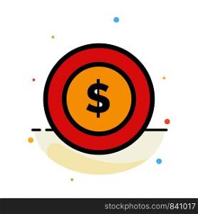 Dollar Coin, Logistic, Global Abstract Flat Color Icon Template