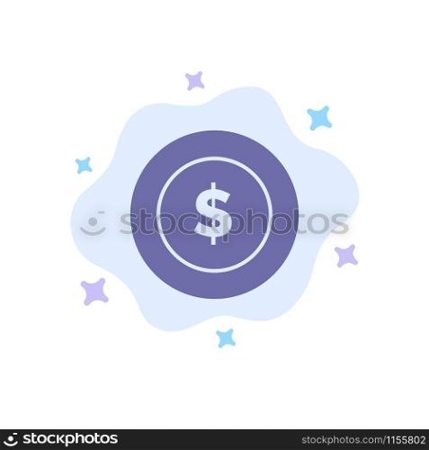 Dollar Coin, Logistic, Global Blue Icon on Abstract Cloud Background