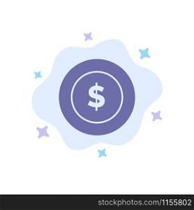 Dollar Coin, Logistic, Global Blue Icon on Abstract Cloud Background