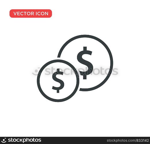 Dollar Coins Icon Vector Illustration Design