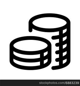 dollar coins stack, icon on isolated background