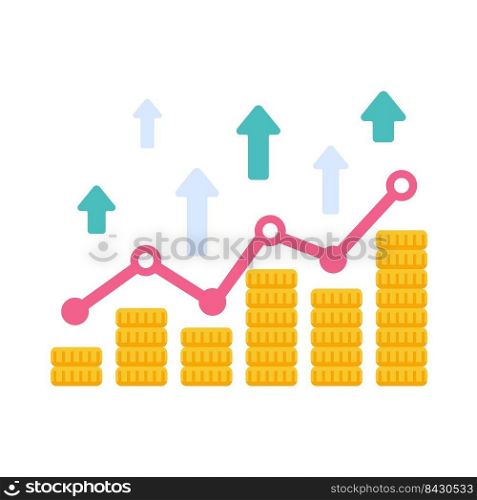 Dollar Coins Vector Growing business investment income concept