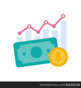 Dollar Coins Vector Growing business investment income concept