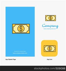 Dollar Company Logo App Icon and Splash Page Design. Creative Business App Design Elements