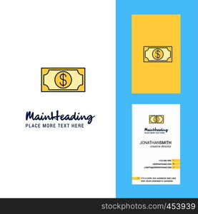 Dollar Creative Logo and business card. vertical Design Vector