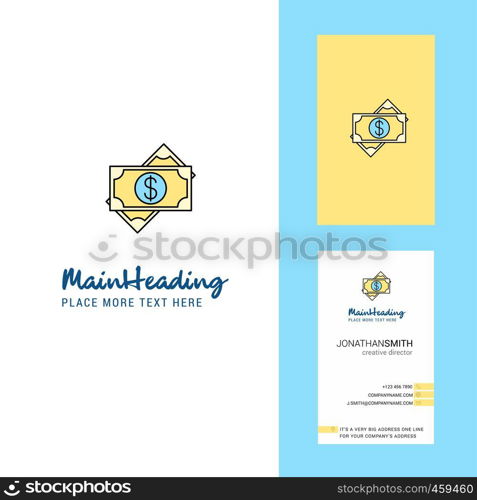 Dollar Creative Logo and business card. vertical Design Vector