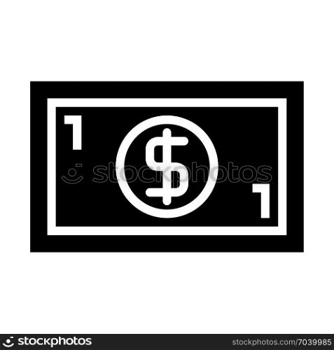 Dollar currency banknote, icon on isolated background