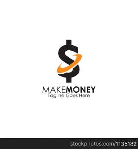 Dollar currency icon logo design vector template