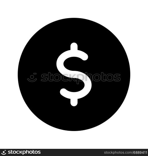 dollar currency, icon on isolated background