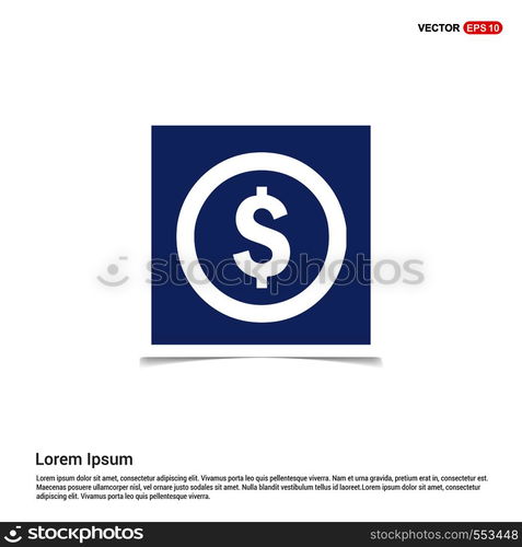 Dollar currency sign icon - Blue photo Frame