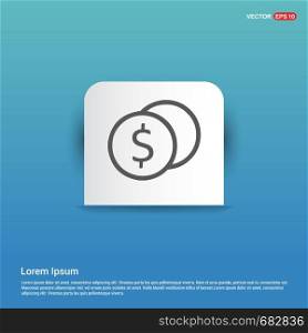 Dollar currency sign icon - Blue Sticker button
