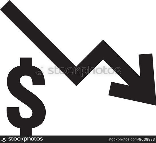 Dollar decrease icon money symbol with arrow Vector Image