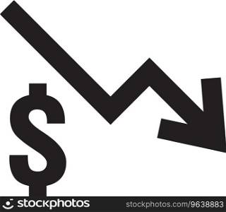 Dollar decrease icon money symbol with arrow Vector Image