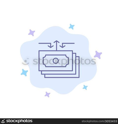 Dollar, Flow, Money, Cash, Report Blue Icon on Abstract Cloud Background