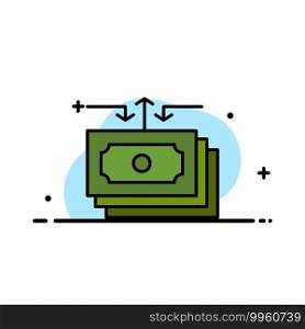 Dollar, Flow, Money, Cash, Report  Business Flat Line Filled Icon Vector Banner Template