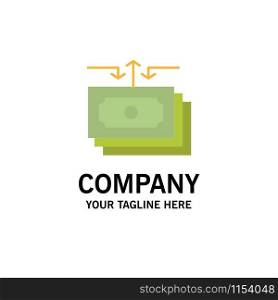 Dollar, Flow, Money, Cash, Report Business Logo Template. Flat Color