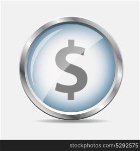 Dollar Glossy Icon Isolated Vector Illustration. EPS10. Dollar Glossy Icon Vector Illustration