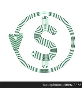 Dollar icon currency financial sign symbol vector illustration isolated on a white background