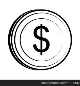 Dollar icon in simple style isolated on white background. Dollar icon, simple style