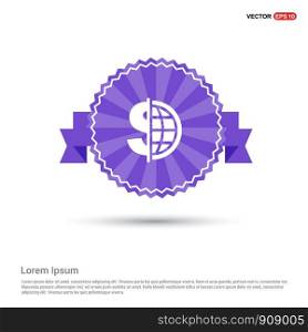 Dollar Icon - Purple Ribbon banner