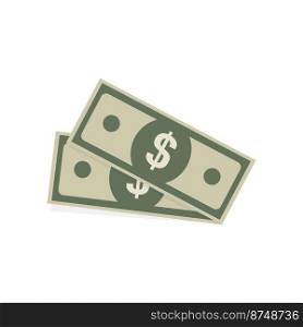 Dollar icons in flat style on a white background, vector
