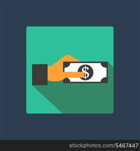 Dollar in hand icon