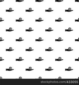 Dollar in hand pattern seamless in simple style vector illustration. Dollar in hand pattern vector