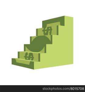 Dollar ladder. Steps out of money. Ascent to wealth. Business illustration chart money income growth.&#xA;