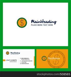 Dollar Logo design with Tagline & Front and Back Busienss Card Template. Vector Creative Design