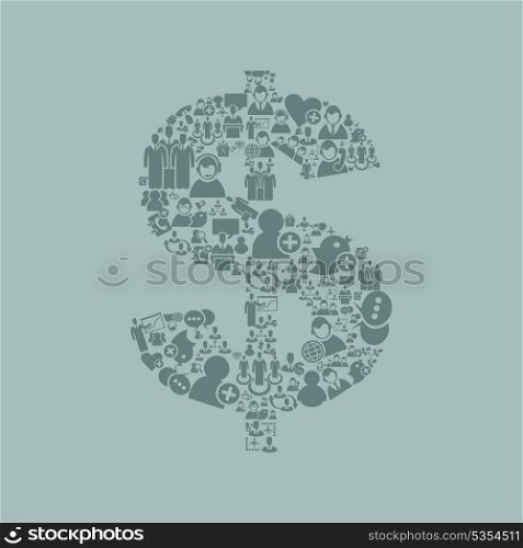 Dollar made of the user. A vector illustration