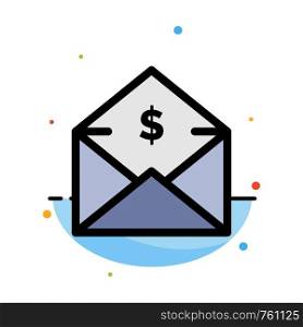 Dollar, Mail, Money, Money-Order Abstract Flat Color Icon Template
