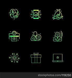 dollar , mobile , fire works , money , box , gift box , corporate , share , icon, vector, design,  flat,  collection, style, creative,  icons