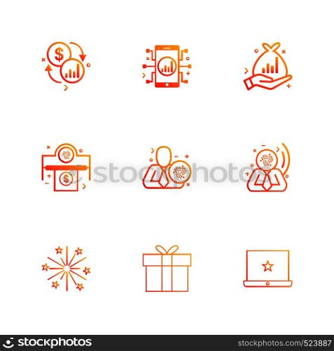 dollar , mobile , fire works , money , box , gift box , corporate , share , icon, vector, design, flat, collection, style, creative, icons