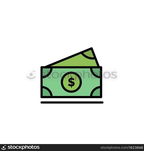 Dollar, Money, American, Usa Business Logo Template. Flat Color