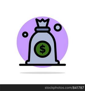 Dollar, Money, Bag Abstract Circle Background Flat color Icon