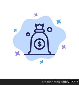 Dollar, Money, Bag Blue Icon on Abstract Cloud Background