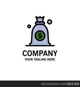 Dollar, Money, Bag Business Logo Template. Flat Color