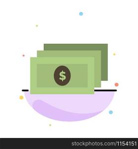 Dollar, Money, Cash Abstract Flat Color Icon Template