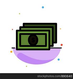 Dollar, Money, Cash Abstract Flat Color Icon Template
