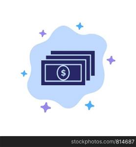 Dollar, Money, Cash Blue Icon on Abstract Cloud Background