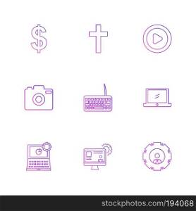 dollar , money , keyboard , laptop , camera , gear , computer , devices , printer  ,internet, technology , icon, vector, design,  flat,  collection, style, creative,  icons , mouse , keyboard , document , 
